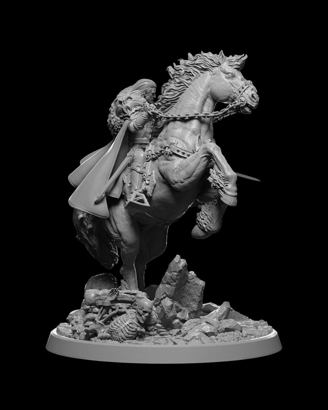 Vyesant - Vampire Lord Mounted | UNPAINTED | Tabletop Scale | TTRPG D&D Miniature | DnD