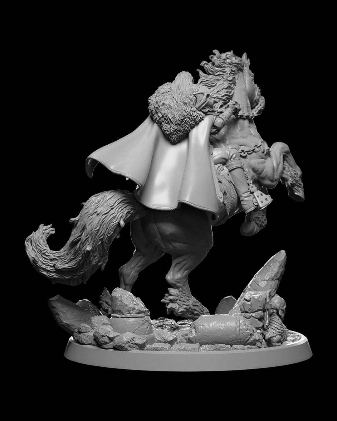 Vyesant - Vampire Lord Mounted | UNPAINTED | Tabletop Scale | TTRPG D&D Miniature | DnD