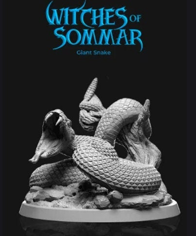 Giant Snake | UNPAINTED | Tabletop Scale | TTRPG D&D Miniature | DnD