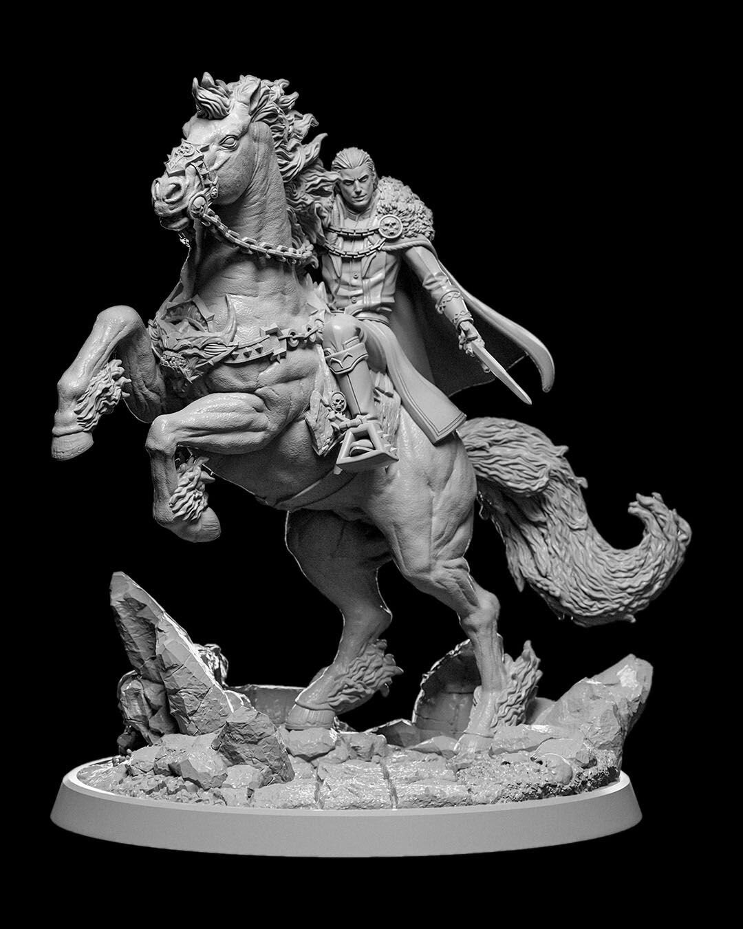Vyesant - Vampire Lord Mounted | UNPAINTED | Tabletop Scale | TTRPG D&D Miniature | DnD