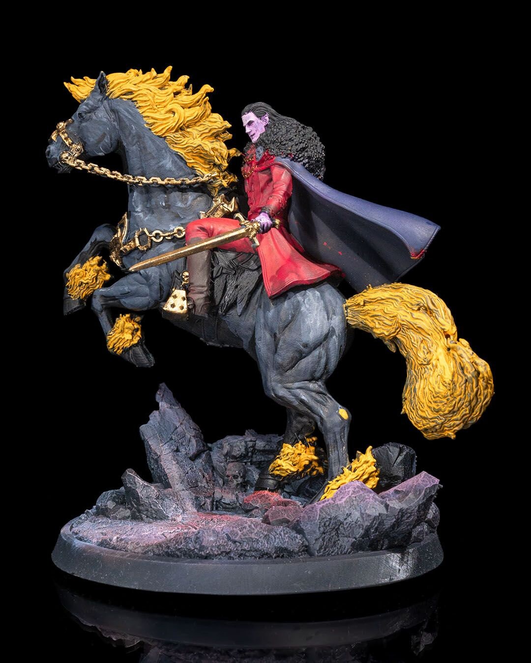 Vyesant - Vampire Lord Mounted | UNPAINTED | Tabletop Scale | TTRPG D&D Miniature | DnD