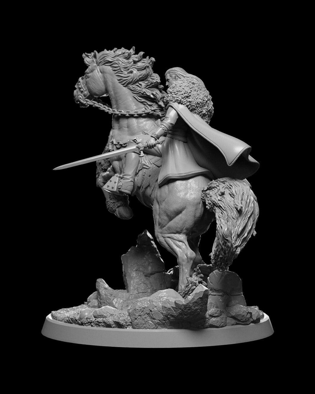 Vyesant - Vampire Lord Mounted | UNPAINTED | Tabletop Scale | TTRPG D&D Miniature | DnD