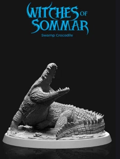 Swamp Crocodile | UNPAINTED | Tabletop Scale | TTRPG D&D Miniature | DnD