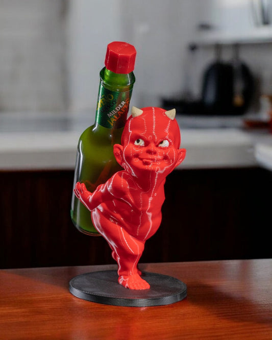 Mischievous Devil Baby Tabasco Sauce Bottle Holder