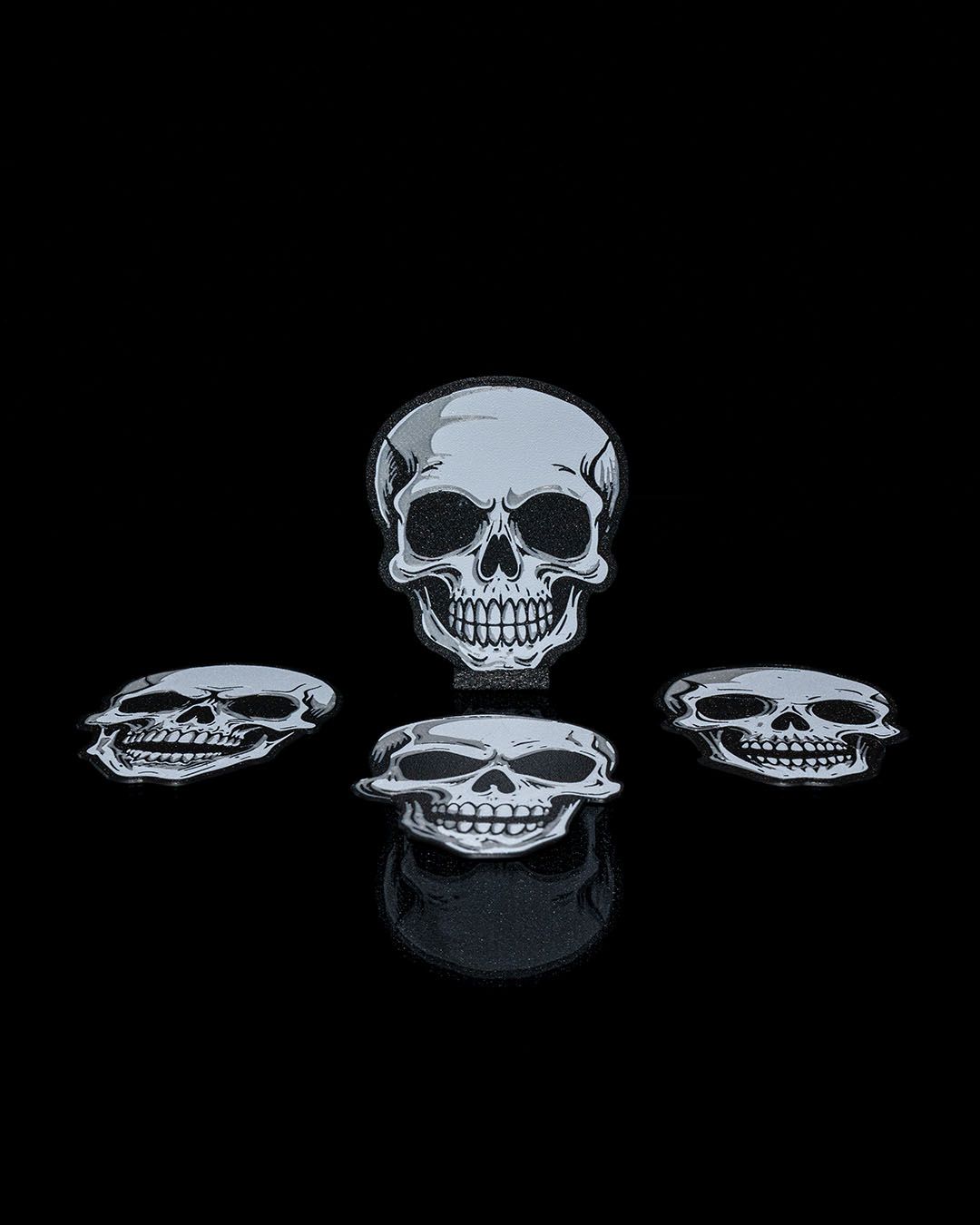 6 Skull-Shaped Drink Coasters