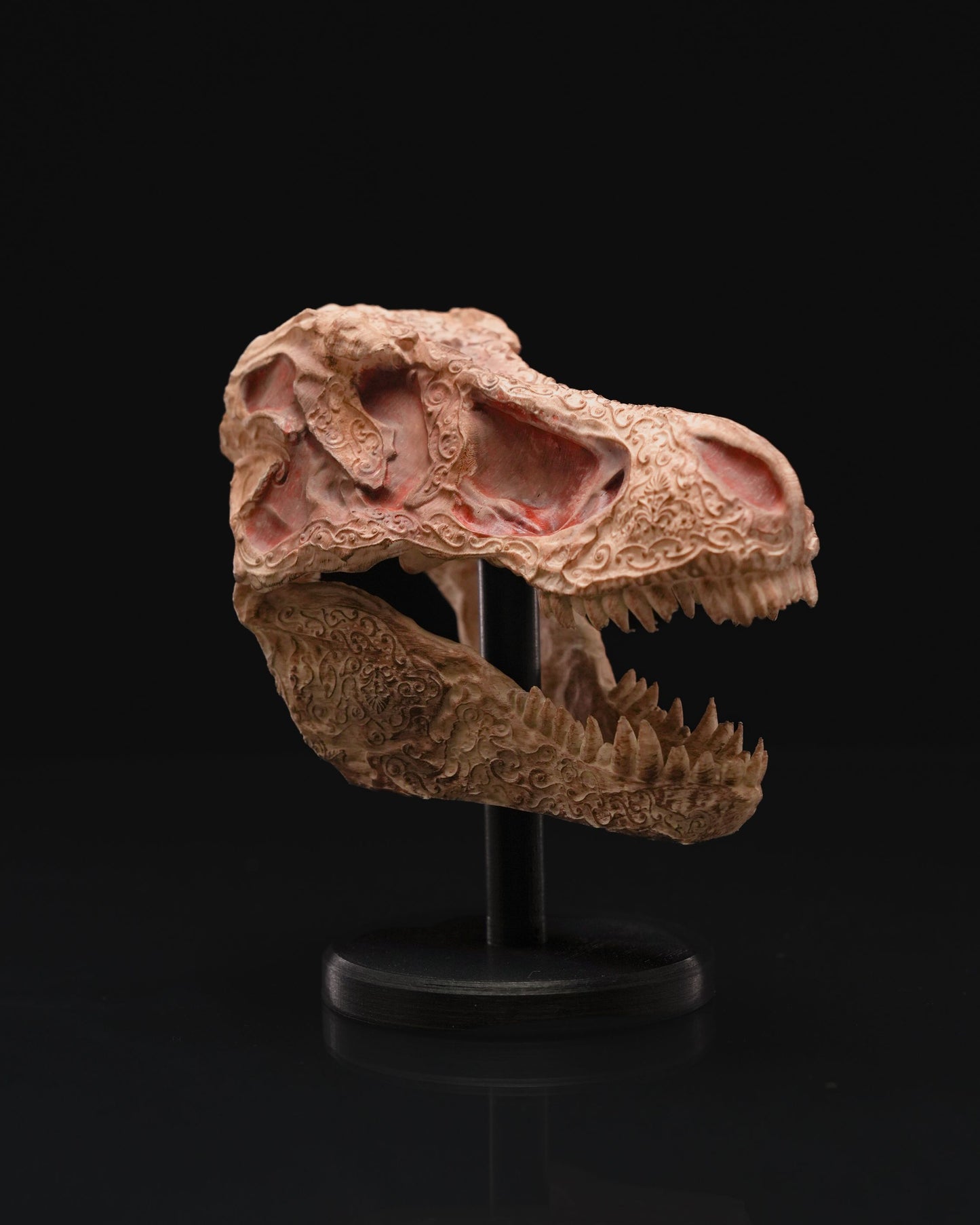 Carved Ornamental T-Rex Skull