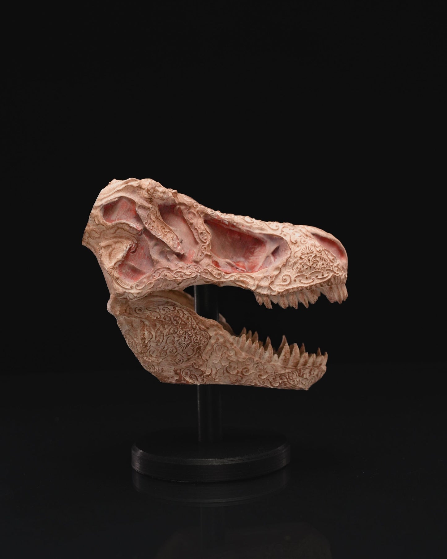 Carved Ornamental T-Rex Skull