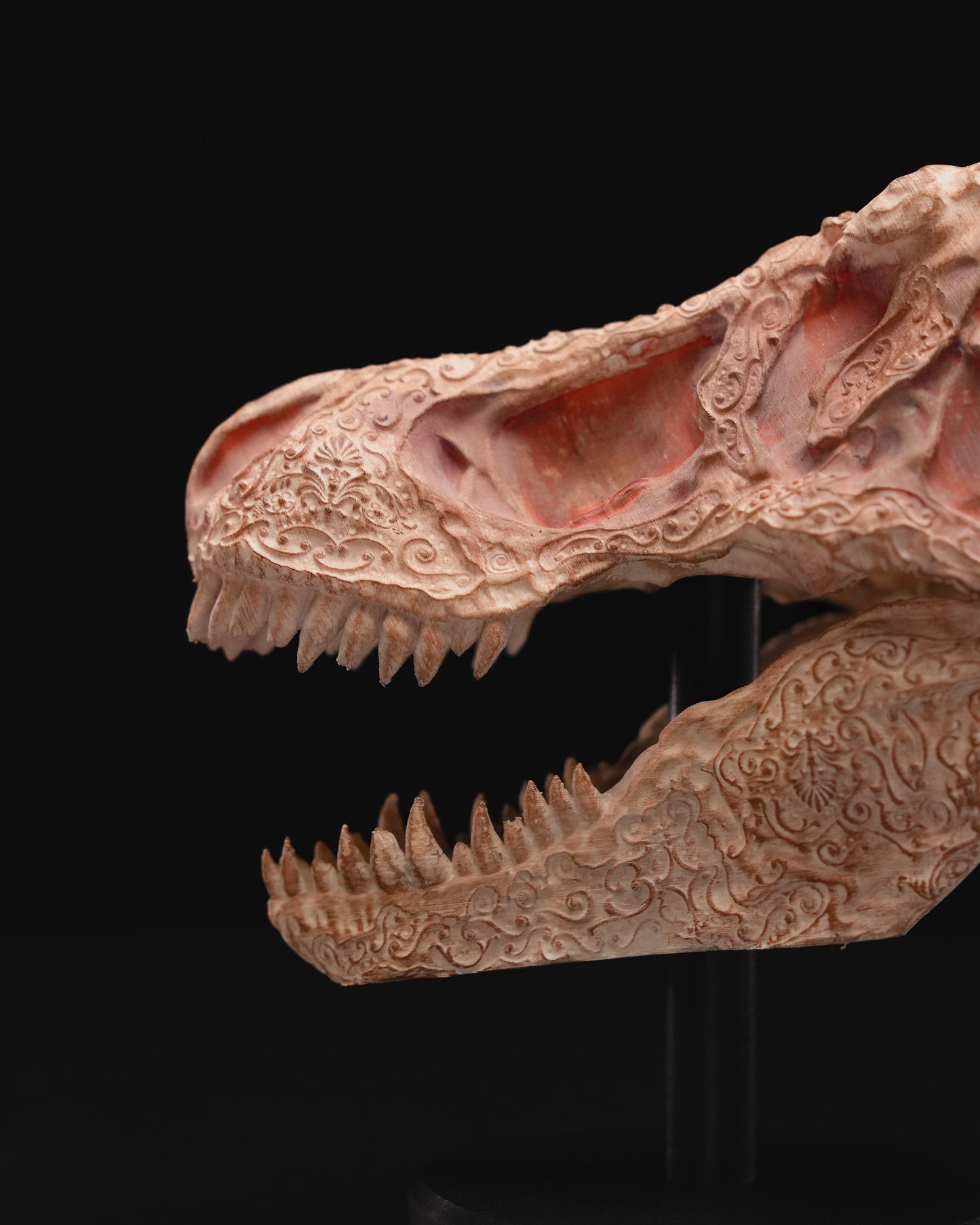 Carved Ornamental T-Rex Skull