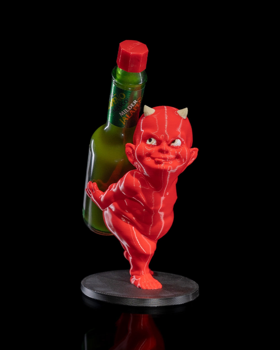 Mischievous Devil Baby Tabasco Sauce Bottle Holder