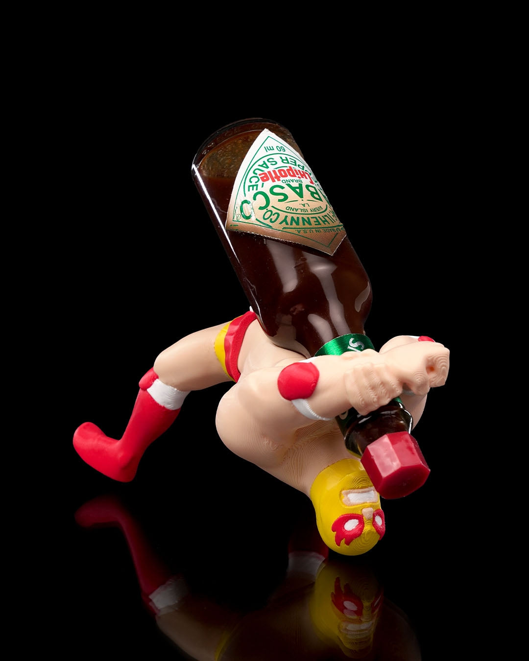 Mexican Wrestler Tabasco Sauce Bottle Holder